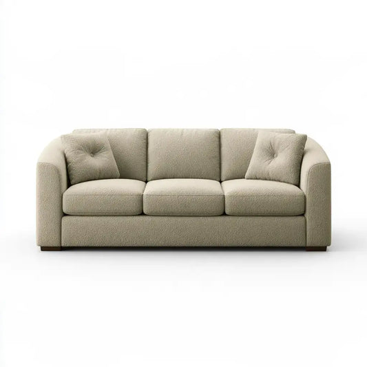Sofá con respaldo de botones y brazos curvos - verde